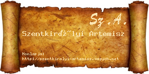 Szentkirályi Artemisz névjegykártya